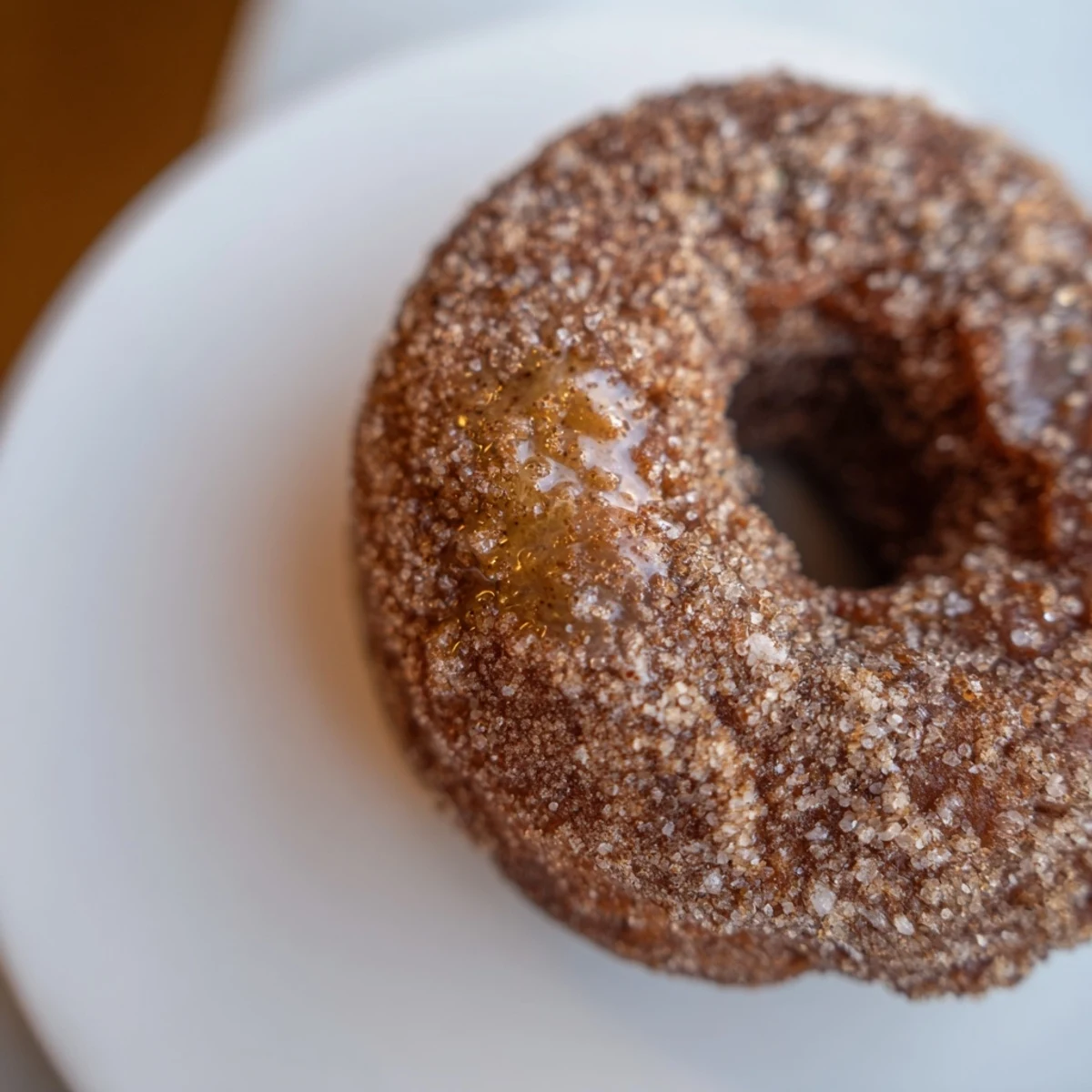 Picture a stack of homemade Spiced Apple Cider Donuts, with a crisp, sweet cinnamon topping.