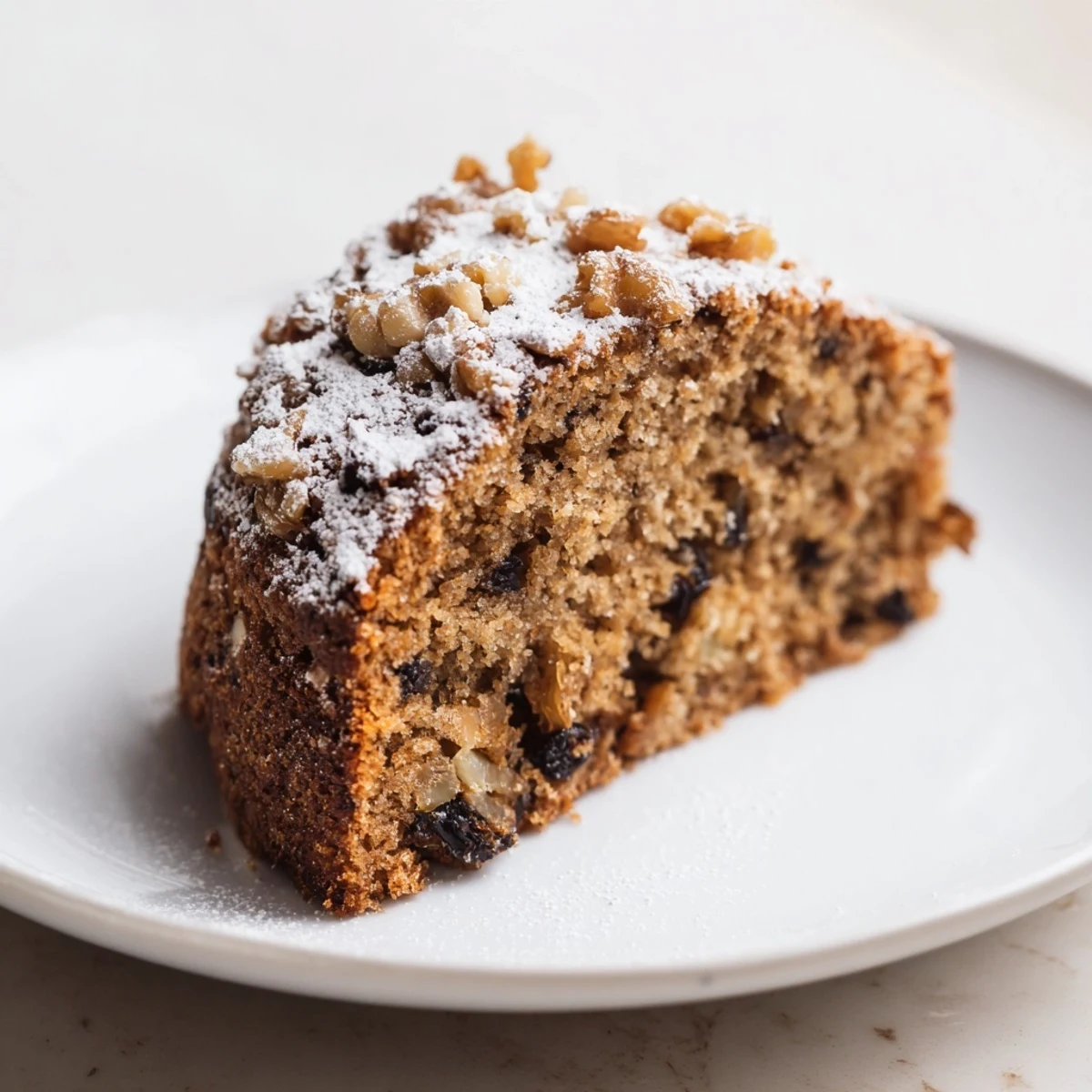 A warm slice of freshly baked Spiced Cake, perfect for a cozy dessert or snack.