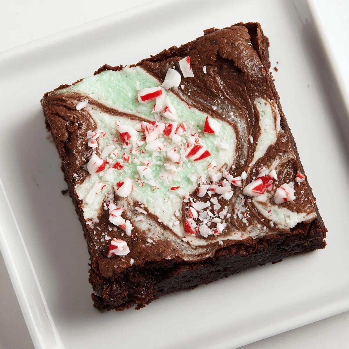 Rich, dark Peppermint Swirl Brownies with a cool, creamy peppermint swirl, ready to tempt your taste buds.