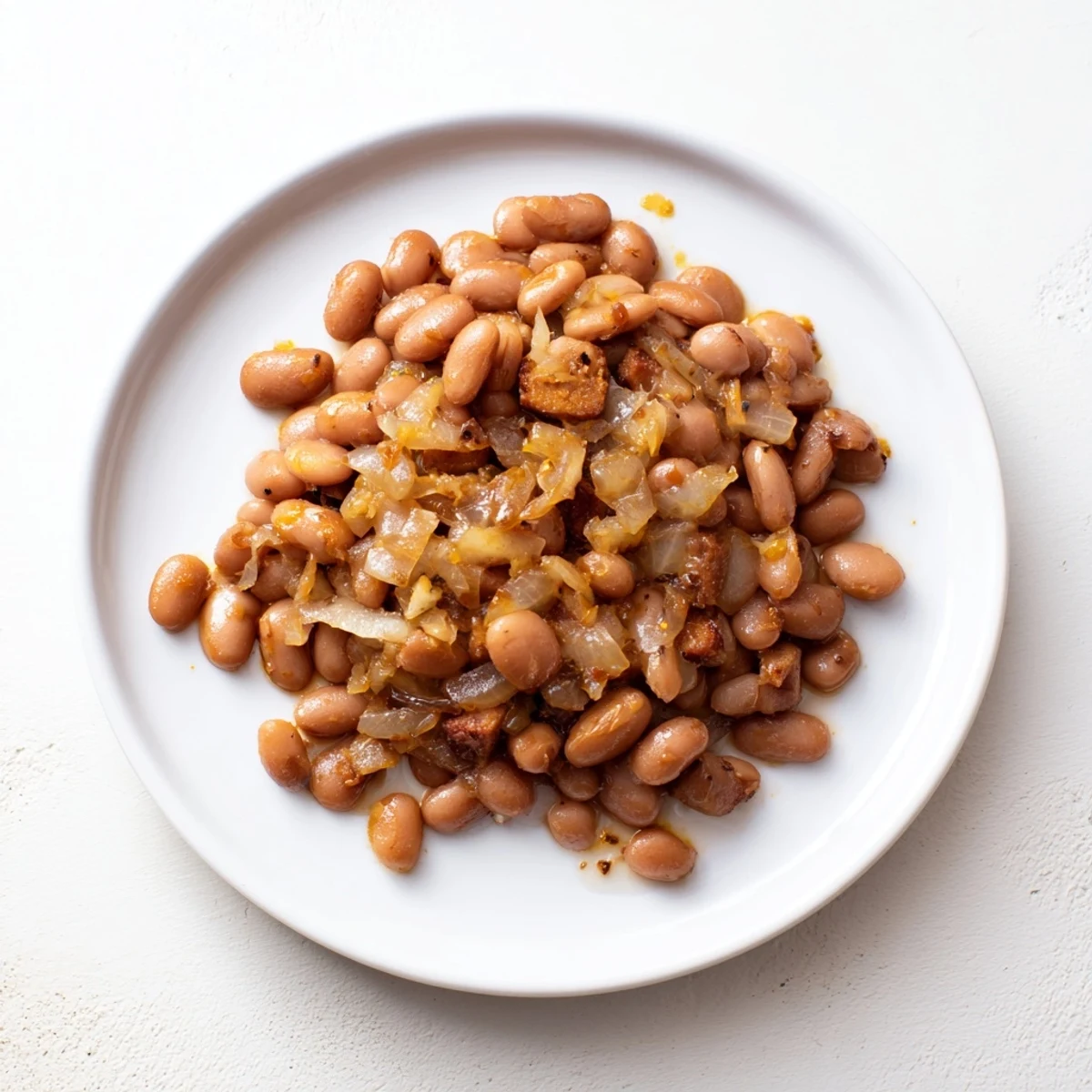 Steaming hot Baked Beans with Molasses, a savory and sweet side dish ready to be served.
