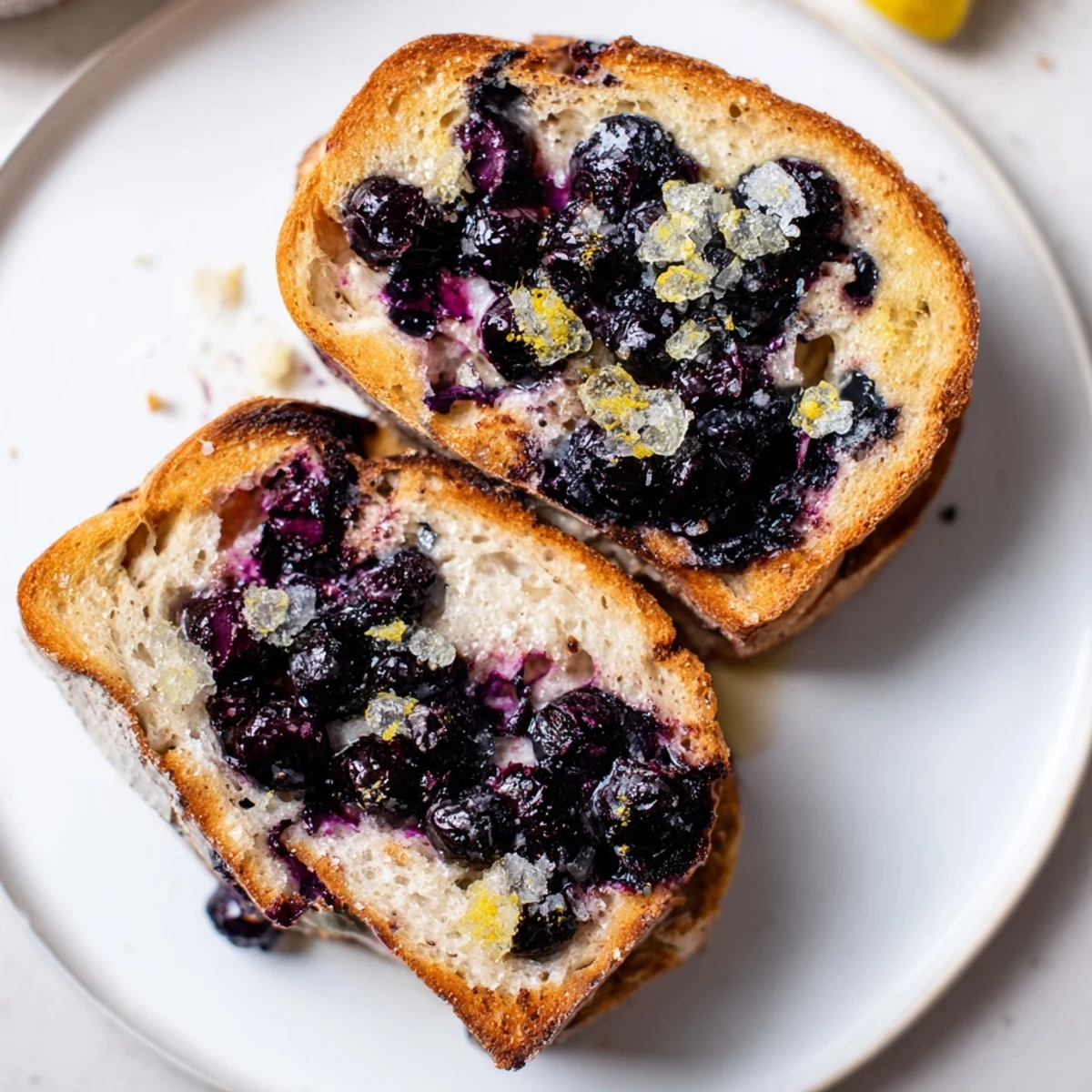 Freshly baked blueberry yogurt loaf, a tender loaf with bursting blueberries and a sugar crust.
