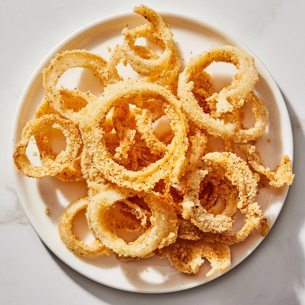 These homemade onion crisps are perfectly golden brown and incredibly crunchy, excellent on burgers.