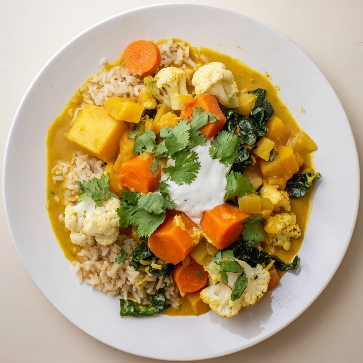 Aromatic Winter Vegetable Curry, featuring tender butternut squash and carrots, a comforting vegan-friendly dish.