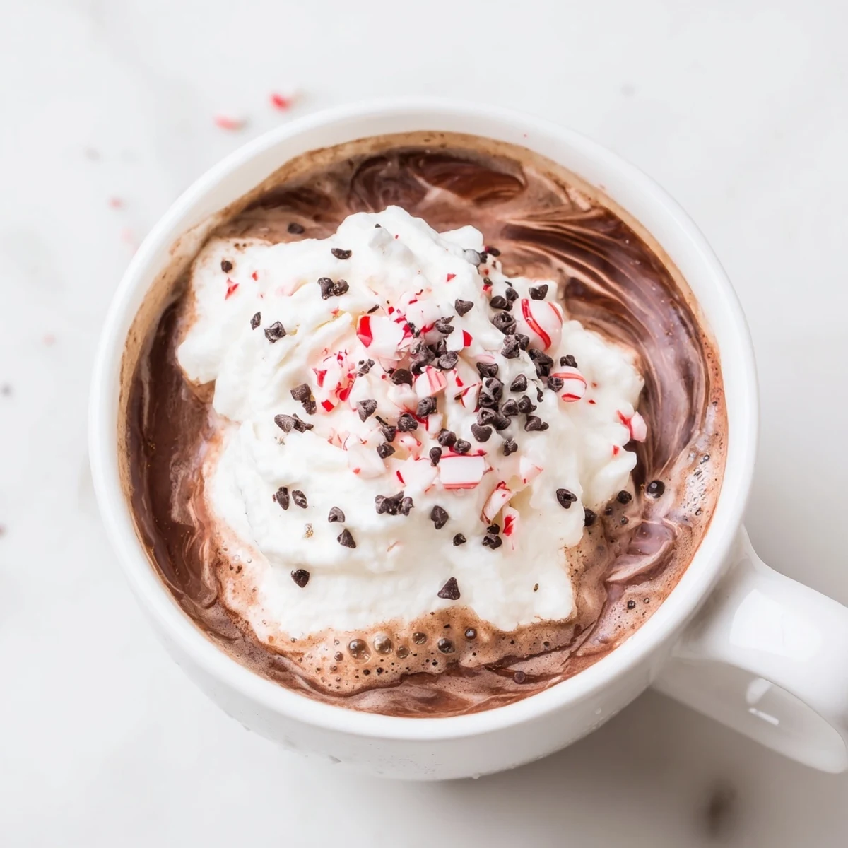 A deliciously fragrant Cocoa Peppermint with visible chocolate chips, destined for a cozy evening treat.