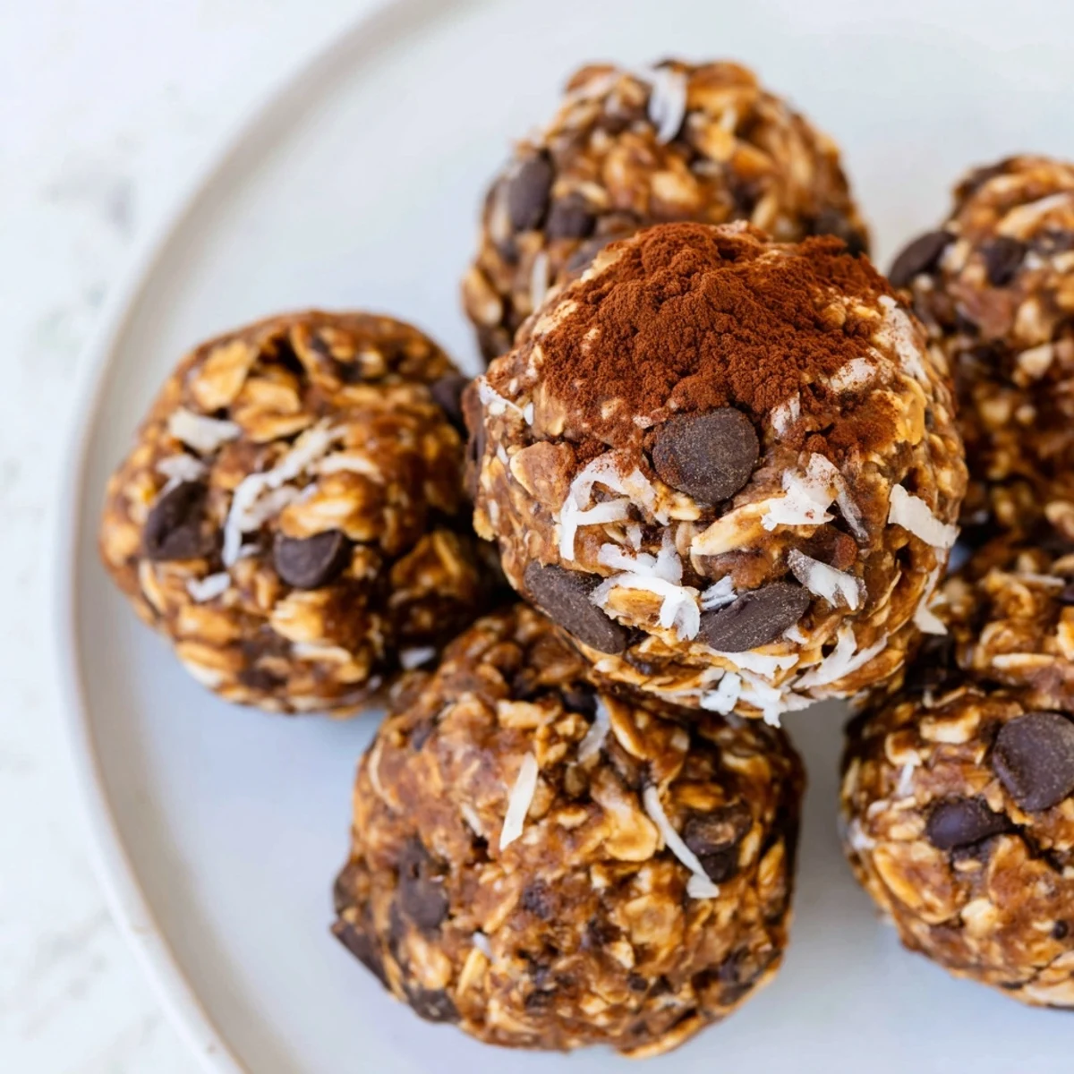 These homemade Chocolate Peanut Butter Energy Balls are rolled and ready for a satisfying, sweet bite.