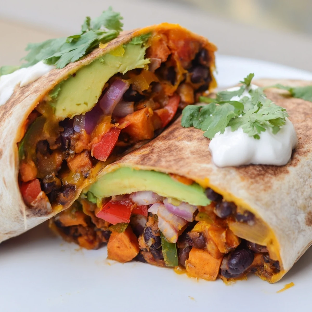 Served with lime wedges and a dollop of sour cream for a zesty, satisfying vegetarian dinner.