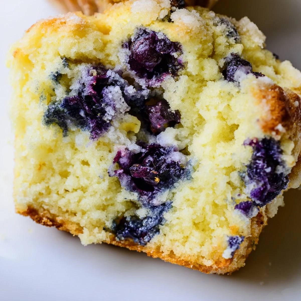 Freshly baked Lemon Blueberry Muffins with vibrant blueberries and zesty lemon glaze on a rustic marble countertop.