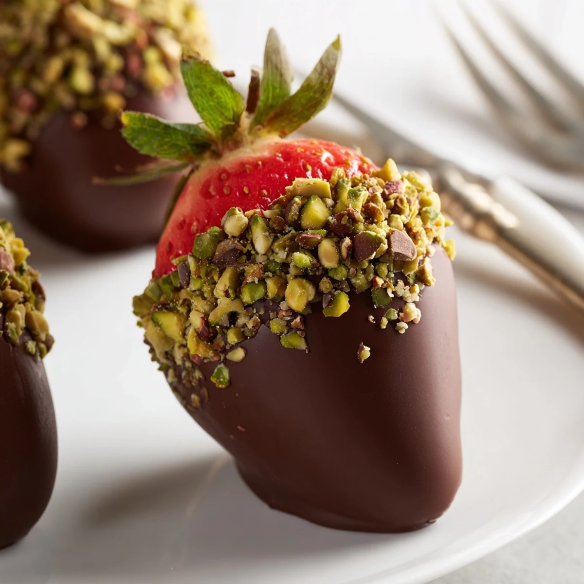 Fresh, juicy strawberries coated in rich melted chocolate and rolled in chopped nuts for a crunchy finish, a perfect Chocolate Dipped Strawberries with Nuts dessert.