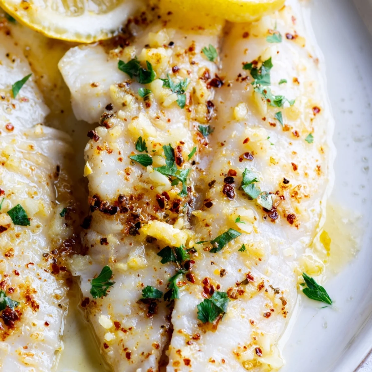 Serve Baked Tilapia with Garlic Butter alongside steamed green beans and fluffy rice for a healthy, flavorful weeknight dinner.