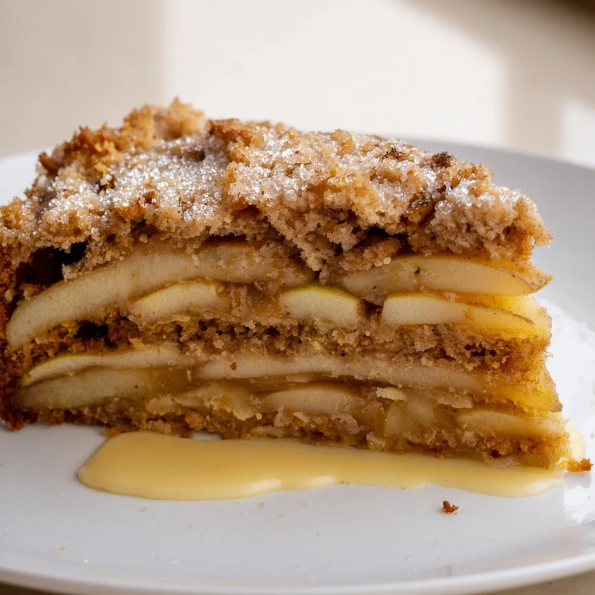 Irish Apple Cake cooling on a wire rack, ready to be paired with a steaming cup of tea.