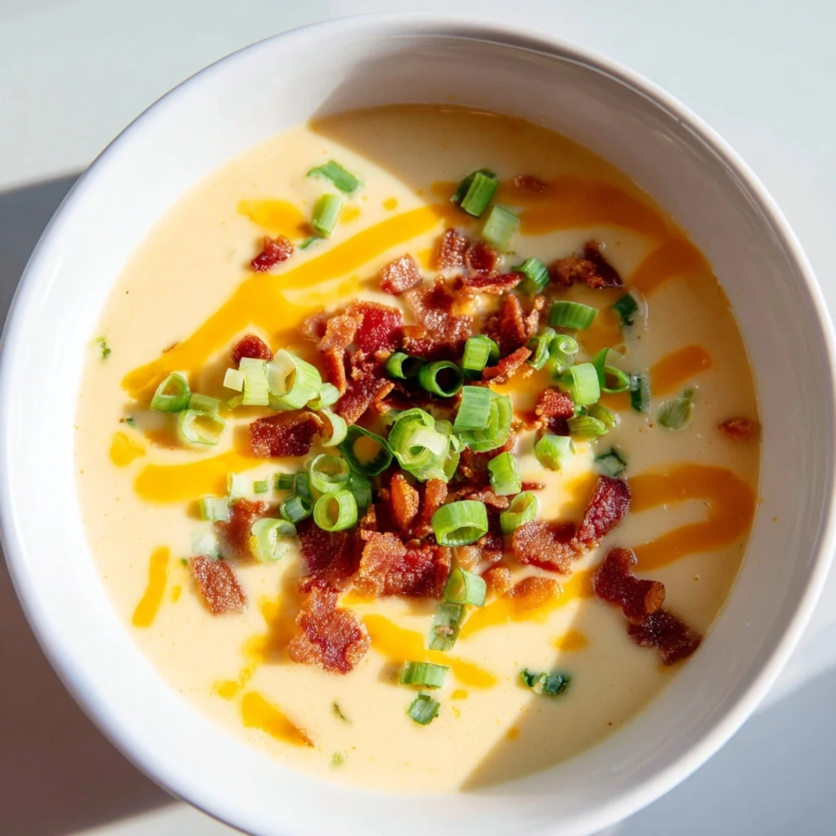 Bowl of Spicy Jalapeño Popper Soup With Grilled Cheese Dippers, featuring a rich, cheesy texture and a side of golden-brown sandwich strips.
