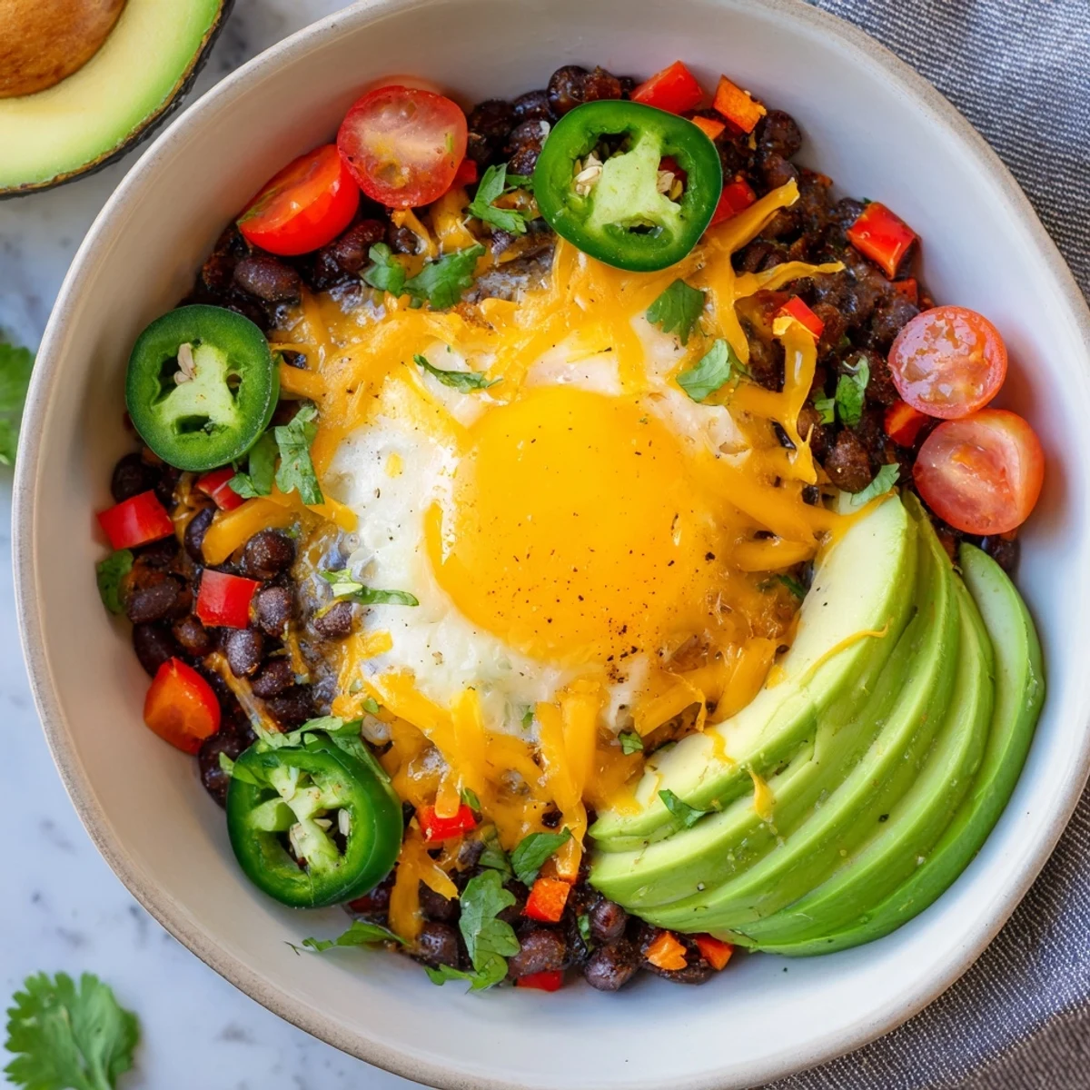 The Tex Mex Inspired Breakfast Bowls show creamy avocado and fresh salsa on a hearty base.