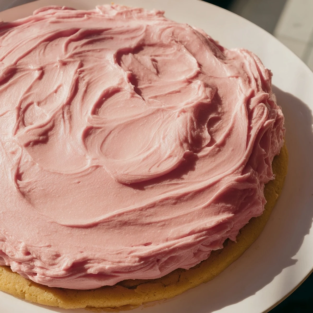 Bakery-style Giant Chilled Crumbl Sugar Cookies served chilled on a marble surface with a milk glass.