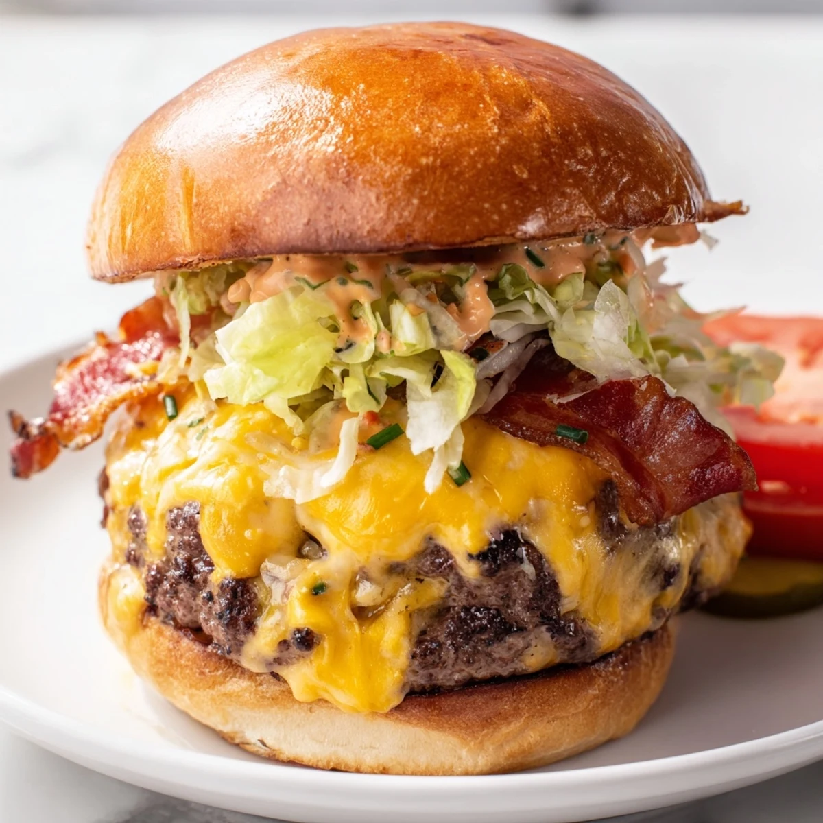 Mouthwatering Crack Burger featuring a juicy beef patty topped with melted cheese and savory crack sauce