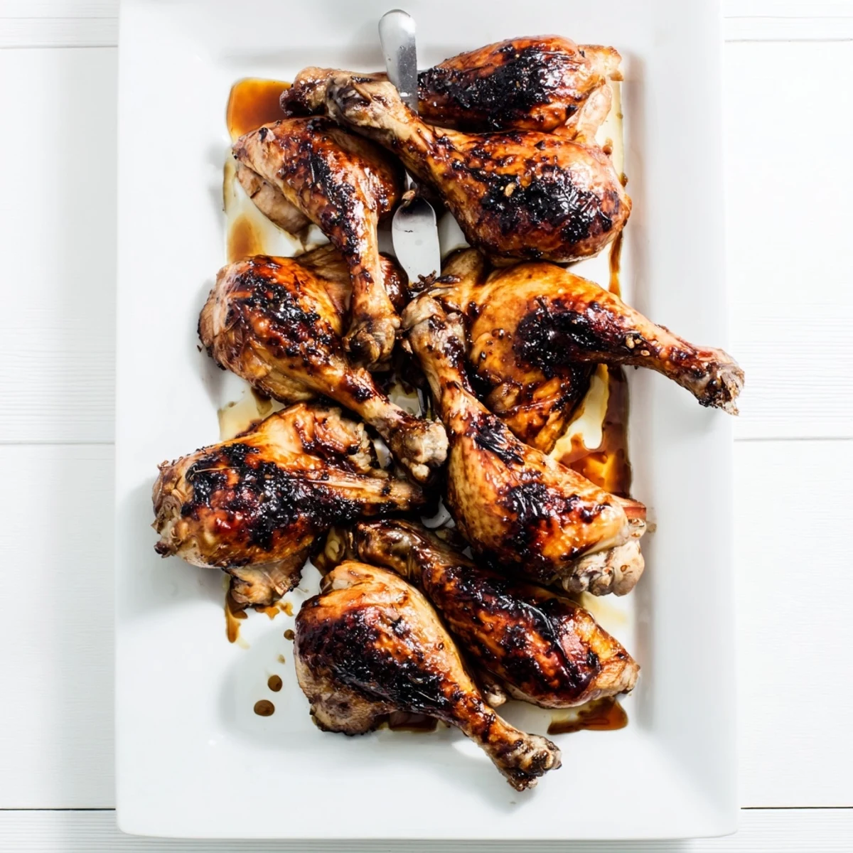 Golden roasted Indonesian Ginger Chicken pieces with caramelized skin glistening with soy-honey marinade