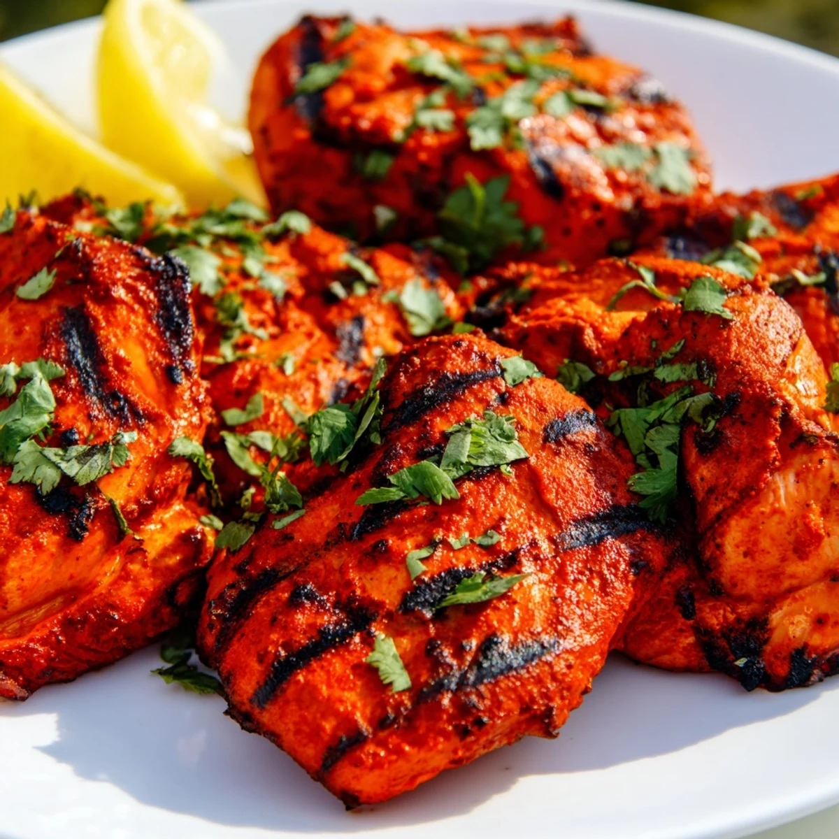Roast tandoori chicken recipe displaying juicy spiced meat with aromatic indian seasonings and herbs