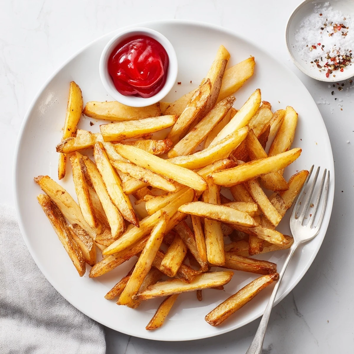 Hands reaching for Crispy Homemade Air Fryer French Fries, steam and crunch.