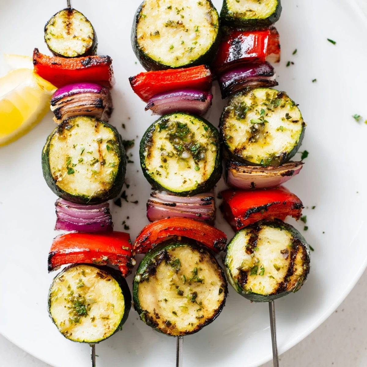 Easy Garlic Butter Zucchini Skewers served hot at summer cookouts, tender and fragrant