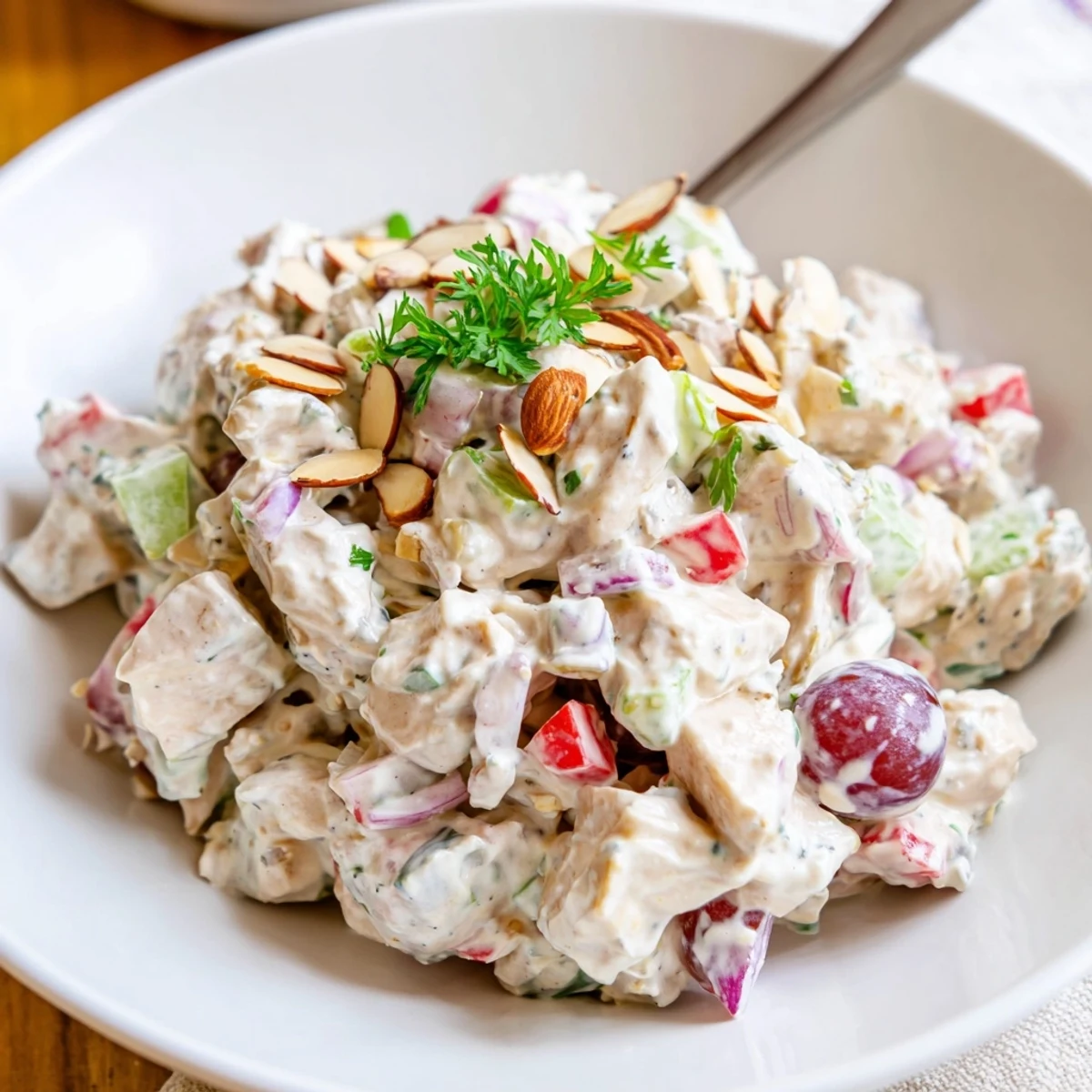 Creamy Healthy Greek Yogurt Chicken Salad Recipe with crunchy celery and herbs