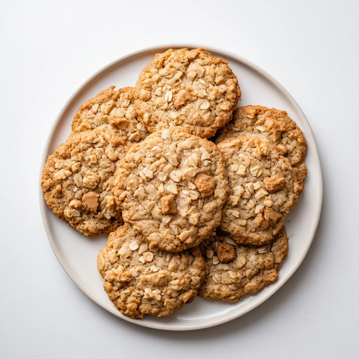 Golden Biscoff oatmeal Lotus cookies with caramelized edges and visible chopped biscuit pieces