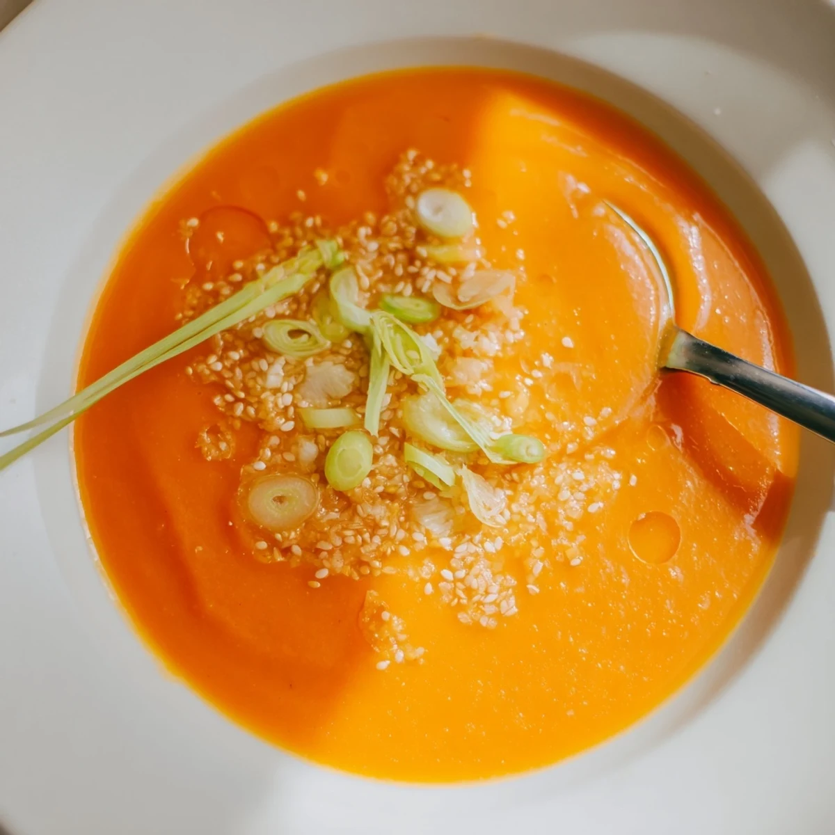 Carrot Ginger Miso Soup Recipe steaming in a bowl, silky and aromatic.