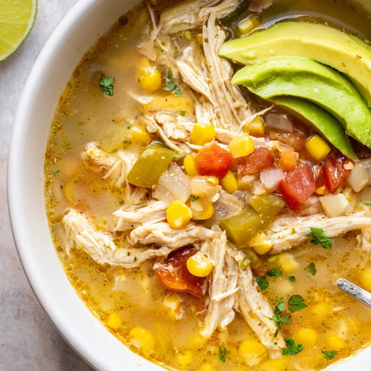 Bright citrus aroma in Bold Zesty Chicken Lime Soup Recipe, served with tortilla strips