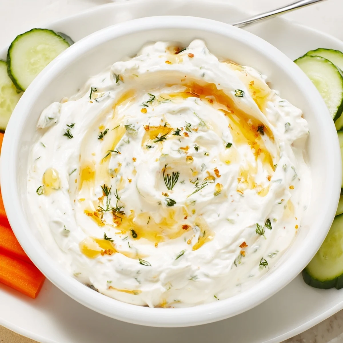 Quick five minute Hot Honey Ranch Dip offering spicy sweet kick, perfect with wings