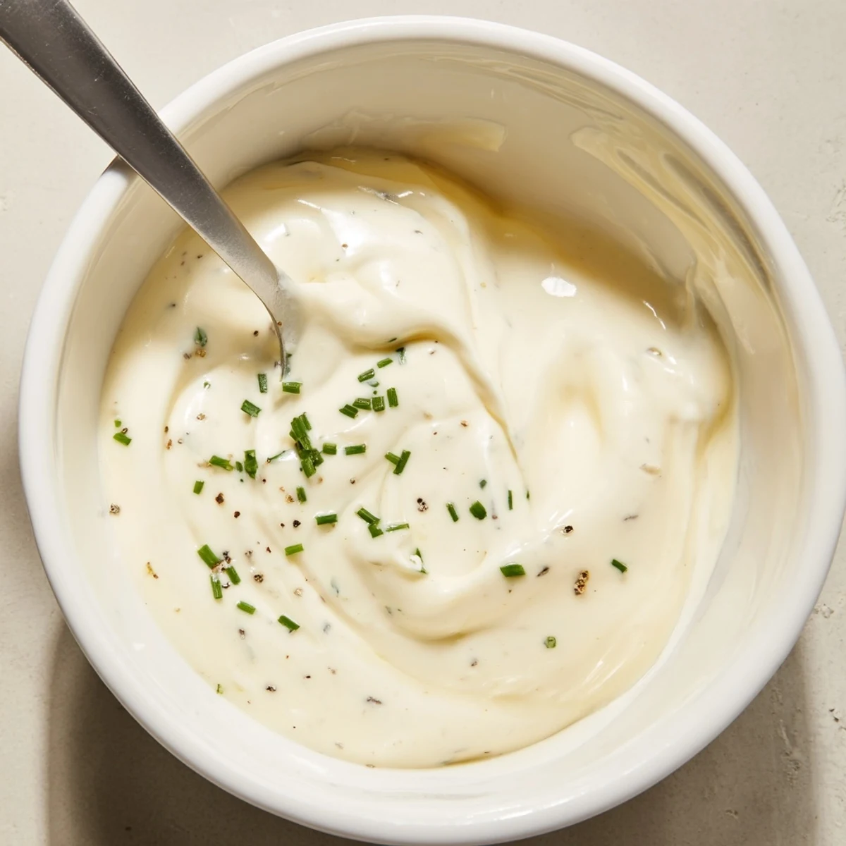 Small jar of Creamy Tangy Sauce spooned over grilled salmon, bright citrus.  
