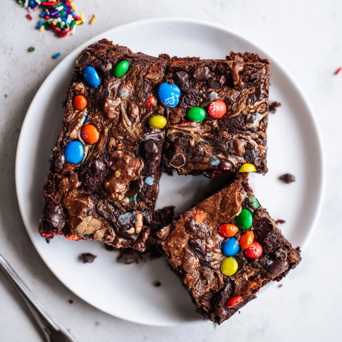 Drizzled caramel beside Sourdough Cosmic Chocolate Brownies suggests indulgent afternoon dessert pairings