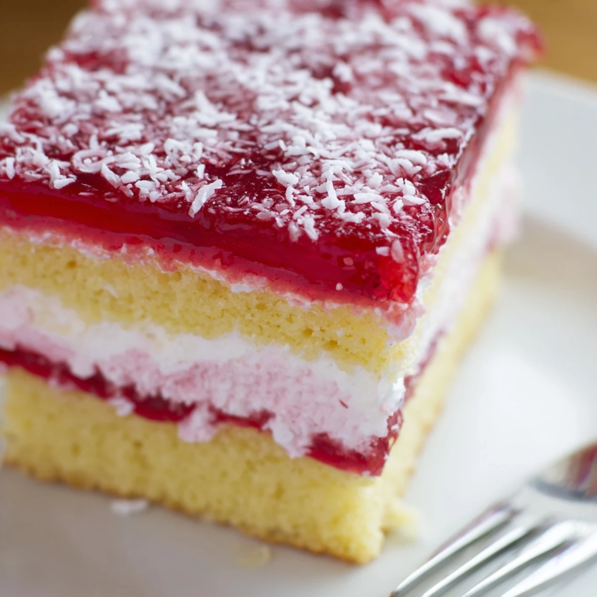 Plated Old Fashioned Pink Jelly Cakes with whipped cream filling, perfect for afternoon tea