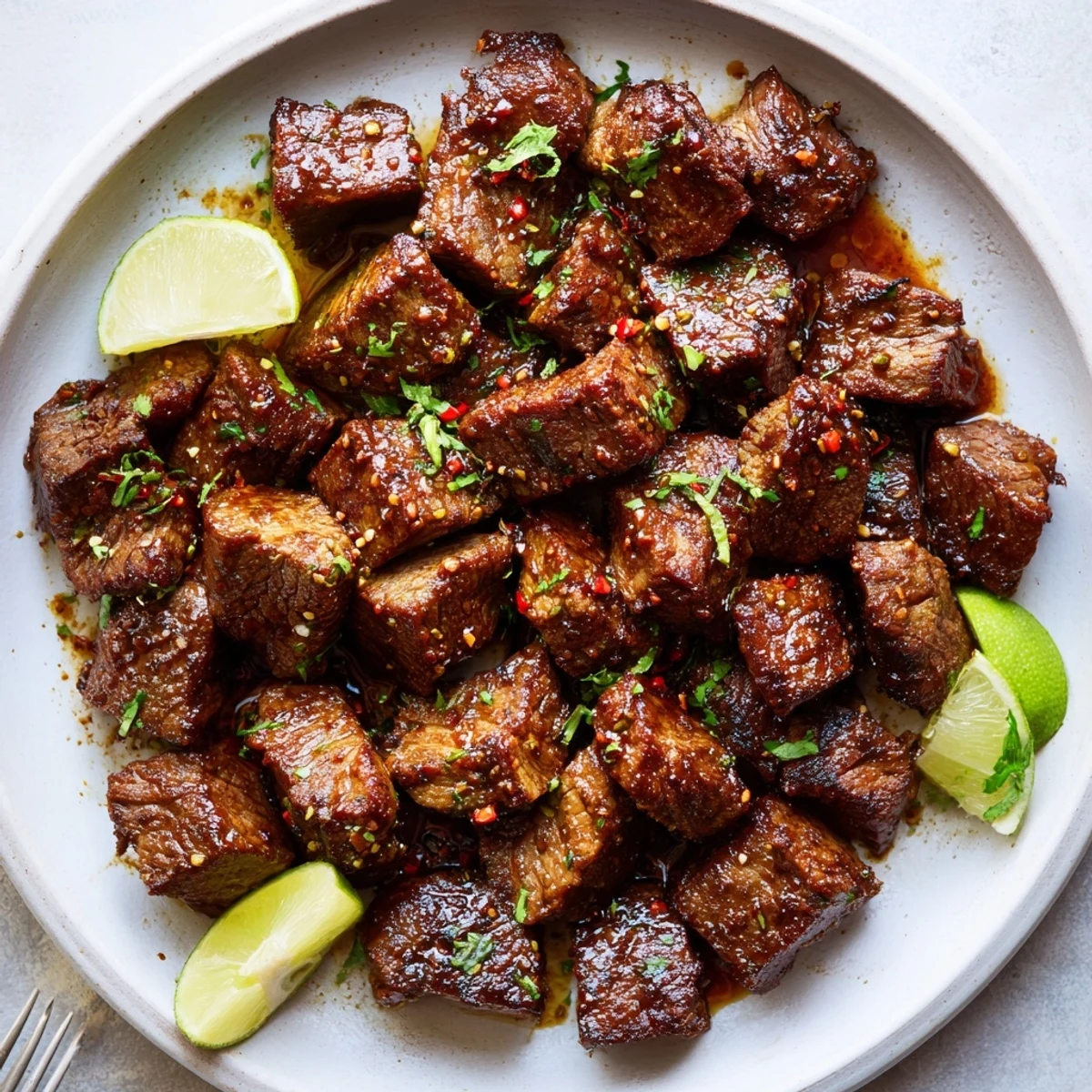 Toothpick-ready Sweet Spicy Jerk Style Beef Bites, tangy lime and peppery aroma