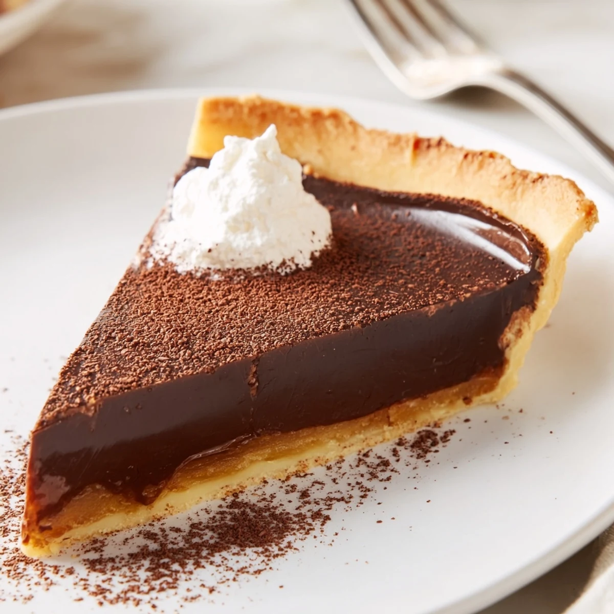 Warmly lit French Chocolate Flan cooling on rack, custard trembling slightly