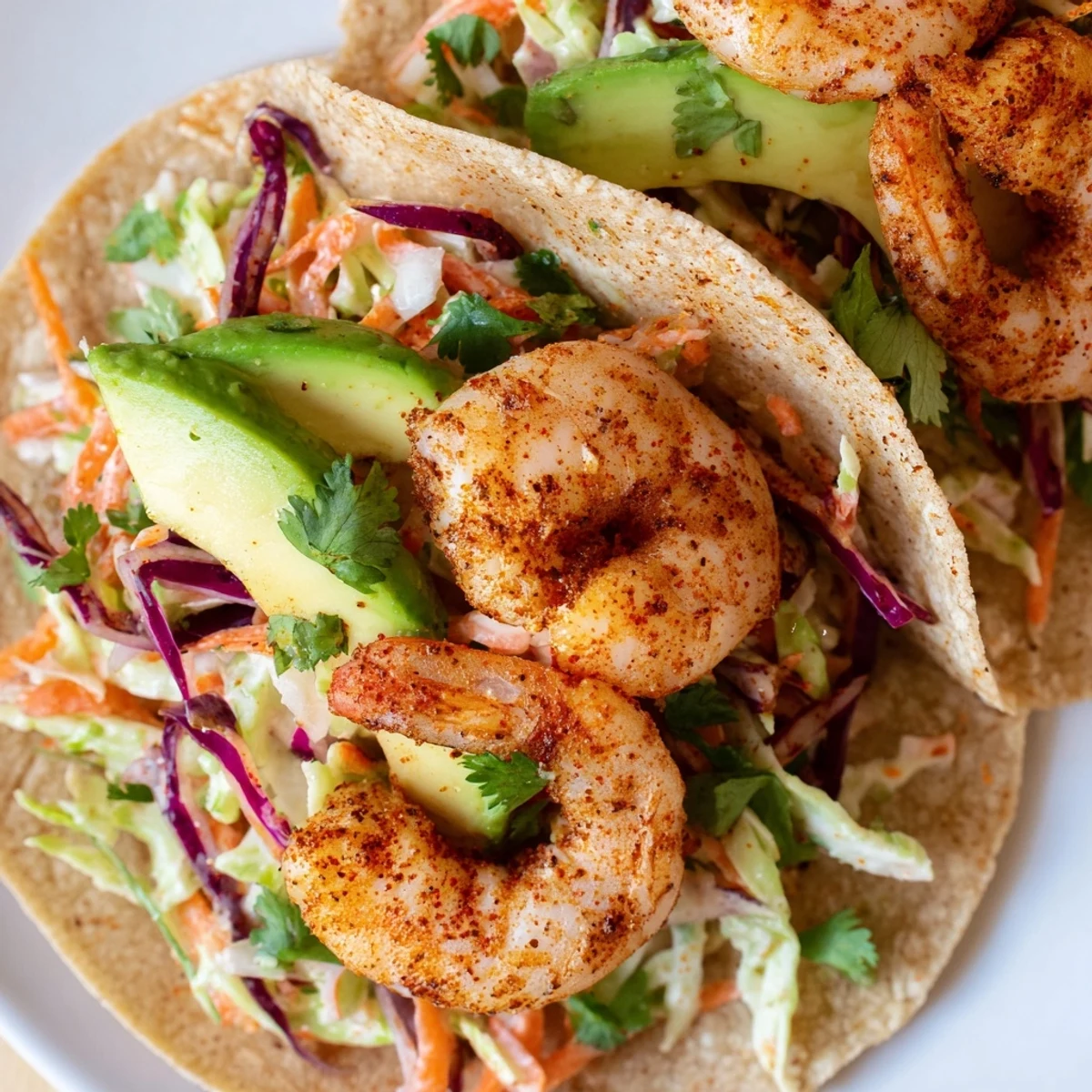 Crispy spiced shrimp piled high in warm tortillas with vibrant cilantro lime slaw