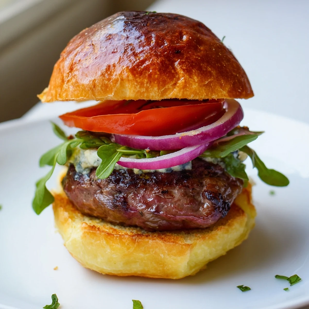 Savory filet mignon sliders nestled in toasted brioche buns with melted parmesan and sliced tomato