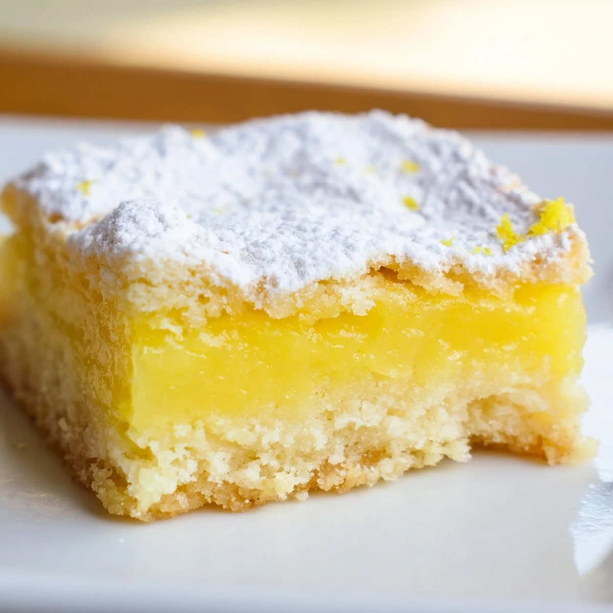 Bright simple lemon bars with a buttery shortbread crust cut into neat squares