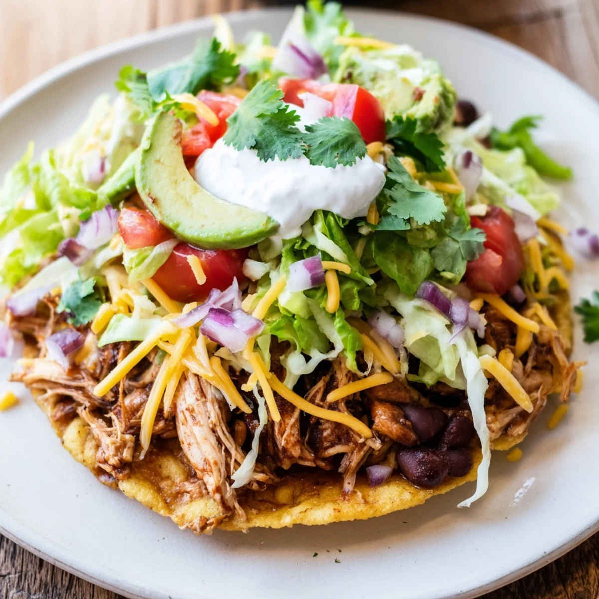 Golden corn tortillas loaded with seasoned chicken and melted cheddar cheese.  