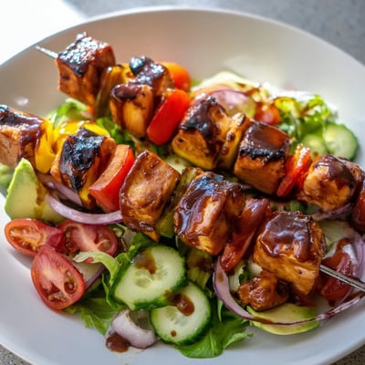 BBQ Chicken Skewer Salad